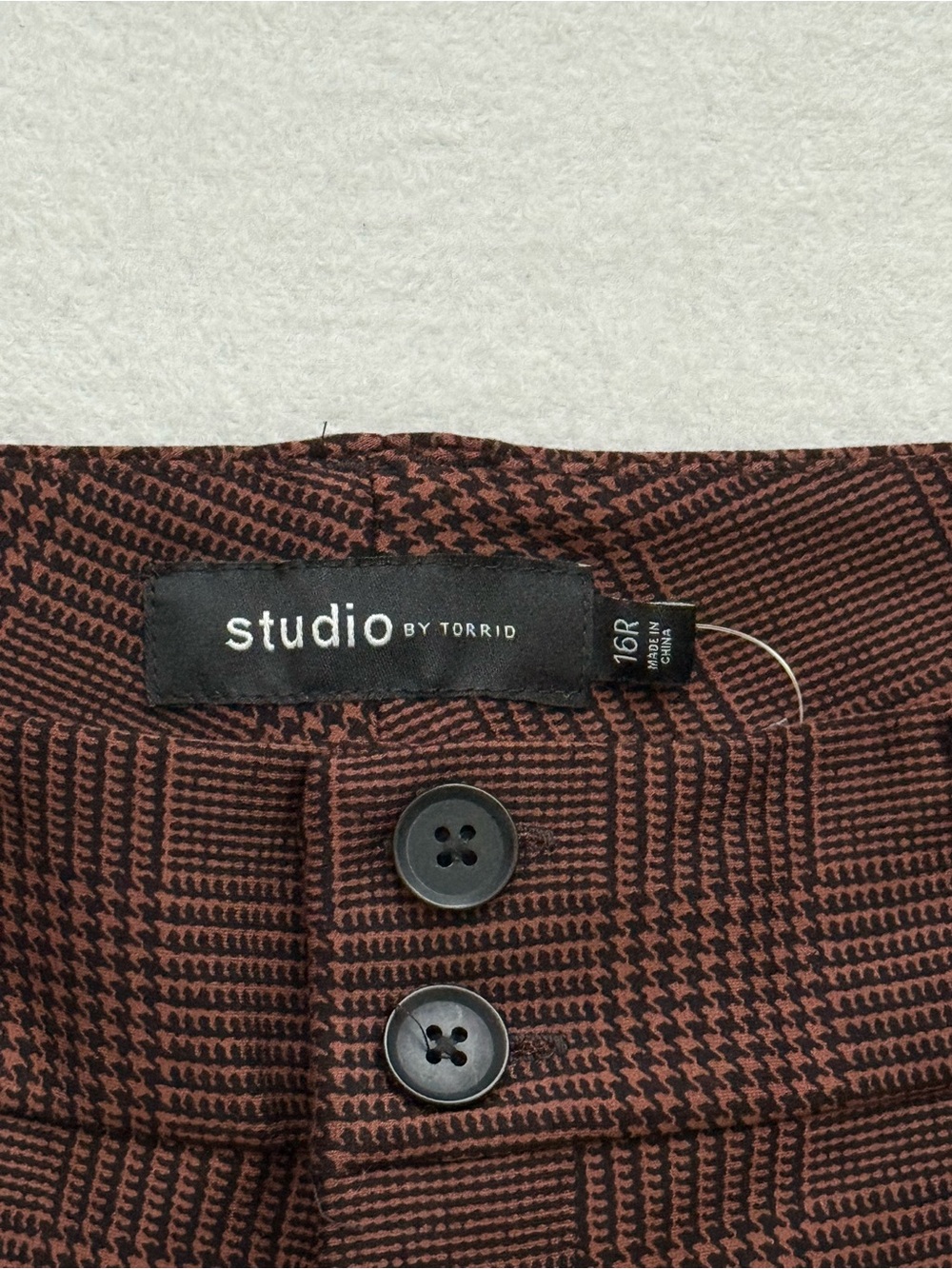 Torrid Studio Plaid Trouser Bootcut Dress Pants Brown Black Size 16R NWT Office - Picture 6 of 10